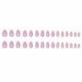Press On Nails Purple Flower Design Fake Nail Art Manicure 30 Pcs