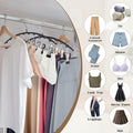 Hendiy Black Metal Pants Hanger Organizer with 10 Clips Space Saving Closet
