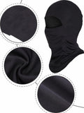 Ski Mask Balaclava Full Face Windproof 3 Pieces Size Medium White, Blue, Black