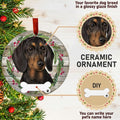 E&S Imports Black Dachshund Ceramic Ornament Round Glazed Finish