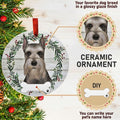 E&S Imports Schnauzer Ceramic Ornament DIY Personalizable Glazed Finish