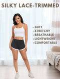 Aesphelia Sexy Lace Trim Anti-Chafing Shorts Black Size M
