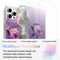 buccilly iPhone 12 Pro Max Case Slim TPU Shockproof Purple Roses Floral