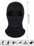 Ski Mask Balaclava Full Face Windproof 3 Pieces Size Medium White, Blue, Black