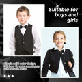 Neptniopllab Boys Metallic Leather Bow Tie Adjustable Black Size 4-12