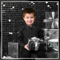 Neptniopllab Boys Metallic Leather Bow Tie Adjustable Black Size 4-12