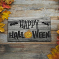 JennyGems Halloween Wooden Sign Indoor Decor Bats Pumpkin Made in USA