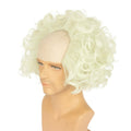 WeKen Unisex Short Bald Wig Halloween Cosplay White Mixed Light Green