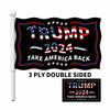 Trump 2024 Flag 3x5 Double Sided 3 Ply UV Resistant Black Brass Grommets