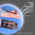 Trump 2024 Flag 3x5 Double Sided 3 Ply UV Resistant Black Brass Grommets