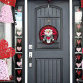 Bolisom Valentines Day Wood Door Sign Red Black Hearts Outdoor Porch Decor