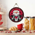 Bolisom Valentines Day Wood Door Sign Red Black Hearts Outdoor Porch Decor
