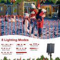 Qoosea Solar Christmas Lights 6 Pack Waterproof Candy Cane 78 LED Warm White