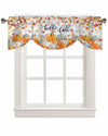 RisQiten Hello Fall Tie Up Valance Curtains Orange 60x18