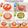 Chicken Shredder Tool Twist Large 10" with Brush Orange BPA Free Ergonomic
