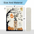 DLZDN Halloween Boo Dog Garden Flag Pumpkin Golden Retriever 12x18 Burlap
