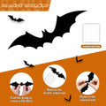 Quimoy Halloween Banner Decorations with 12 Pcs Bat Wall Stickers Party Decor