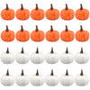 Reicyfang 24 Pcs Mini Artificial Pumpkin Decor Rustic Harvest Orange Set
