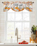RisQiten Hello Fall Tie Up Valance Curtains Orange 60x18