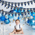 Mr. Onederful 1st Birthday Boy Triangle Banner Blue Party Decorations