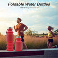Mitour Collapsible Silicone Water Bottle 550ml Red BPA Free Foldable Reusable