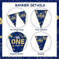 Mr. Onederful 1st Birthday Boy Triangle Banner Blue Party Decorations