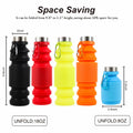 Mitour Collapsible Silicone Water Bottle 550ml Red BPA Free Foldable Reusable