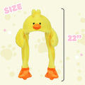 Bubblepompom Duck Plush Hat with Ears Yellow 22" Size 22"