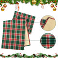 Buffalo Plaid Cotton Table Runner Reversible Red Green 14x84 Inch