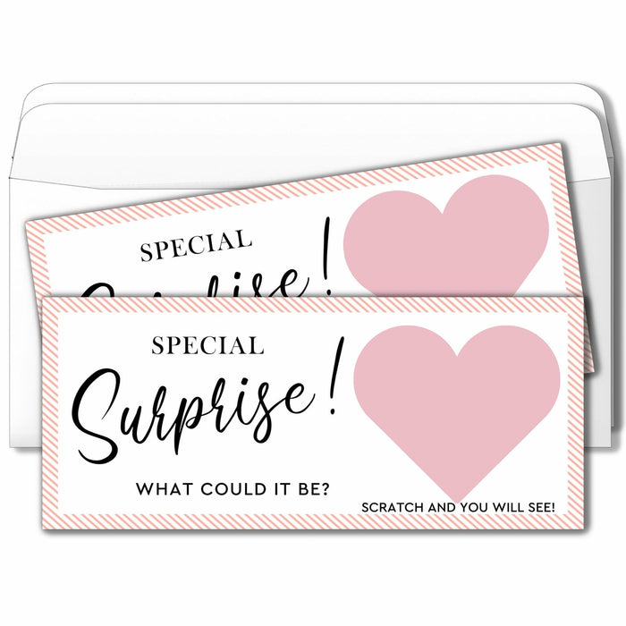 2 Set Surprise Scratch Cards 3x8" Travel Gift Pink B08 Birthday Wedding