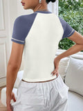 Women's Short Sleeve Crewneck Slim Fit White T Shirt Size M