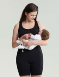 POSHDIVAH Nursing Bra Front Zip Padded Maternity Sports Tank Top Black Size M