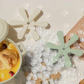 Silicone Trivets for Hot Dishes 3 Tree Coasters + 1 Foldable Stand Green
