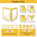 Onteftshop Baby Boxes Letters Party Decorations Transparent Gold 4pcs