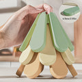 Silicone Trivets for Hot Dishes 3 Tree Coasters + 1 Foldable Stand Green