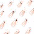 24 Pcs Light Green Press On Nails Short Square Flower Designs Acrylic