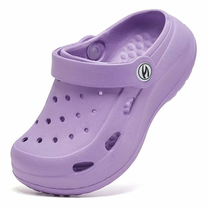 WOUEOI Toddler Garden Shoes Cartoon Slides Sandals Clogs Light Purple Size 8