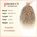 Goddess Locs Crochet Hair 12 Inch 8 Packs River Faux Locs 27/613# Size 12in