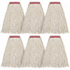 Matthew Cleaning 20oz Cotton Floor Mop Refill 6Pack White Heavy Duty