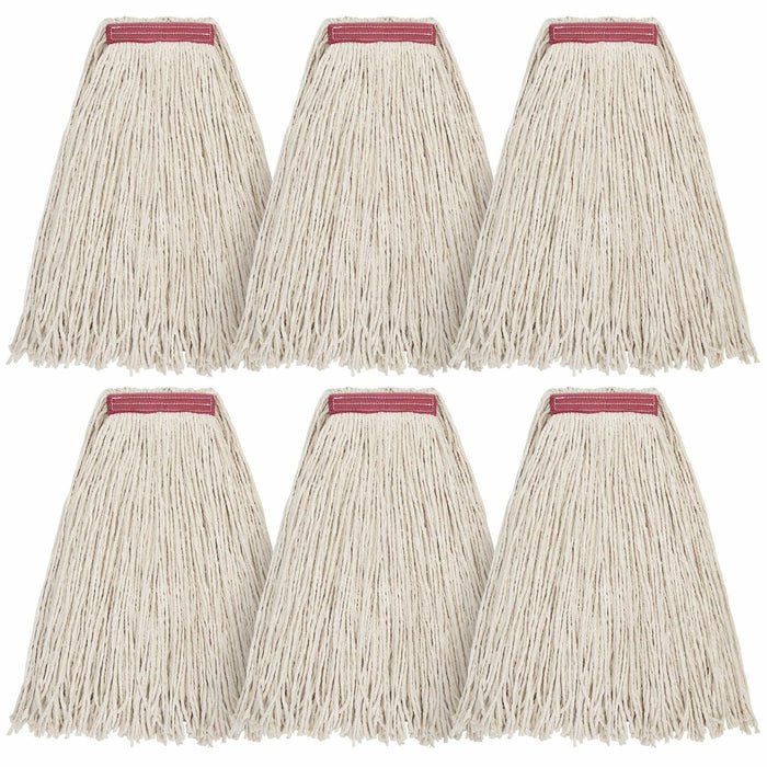 Matthew Cleaning 20oz Cotton Floor Mop Refill 6Pack White Heavy Duty