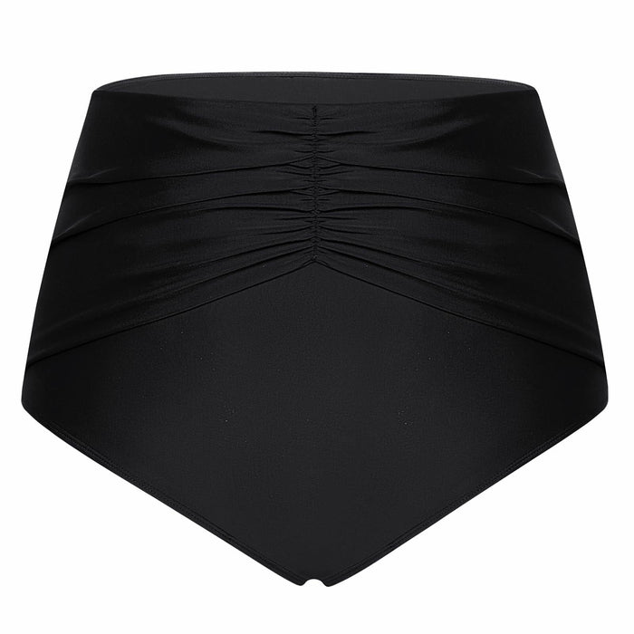 Hanna Nikole Women's High Waisted Tummy Control Bikini Bottom Black