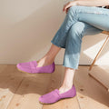 Lrtyu Womens Knit Driving Loafers Comfortable Slip On Casual Pink Size 7
