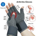 VigorGlove Copper Fit Arthritis Gloves Adjustable Belt Anti-Slip Black 2P XL