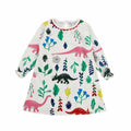 Adorable Girls Toddler Long Sleeve Cotton Dress Cartoon Bird 6T