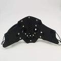Ubauta Steampunk Leather Mask Adjustable Rivets Tubular Design Black