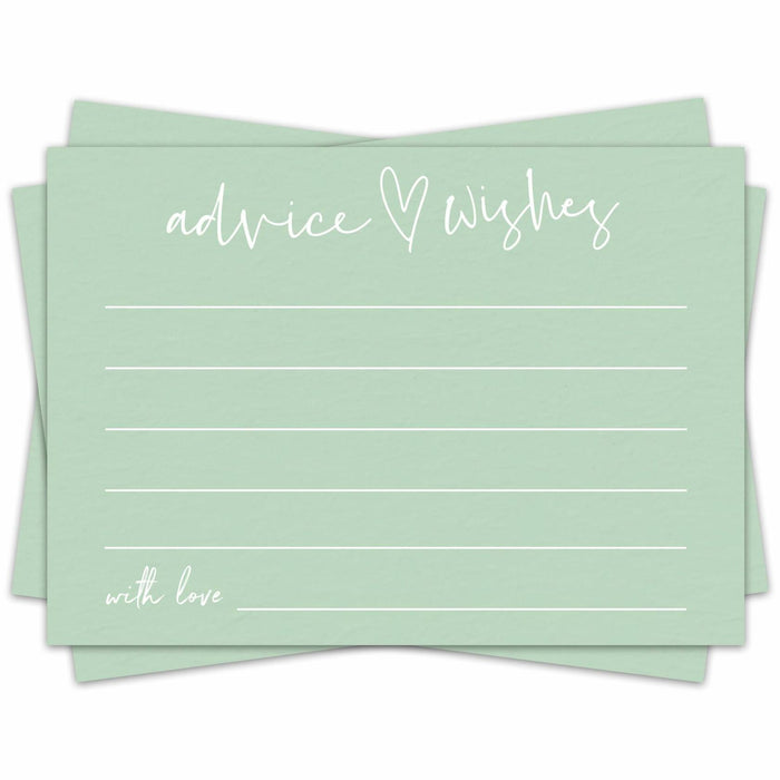 Qoamp Wedding Advice Cards 4x6 Inches 30pcs White Minimalist Bridal Shower