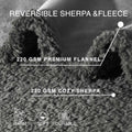 Waterproof Stuffed Dog Bed Cover Blanket Reversible Paw Print Grey 52x82