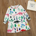 Adorable Girls Toddler Long Sleeve Cotton Dress Cartoon Bird 6T