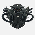 Ubauta Steampunk Leather Mask Adjustable Rivets Tubular Design Black