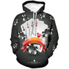 Cerbukt Men's 3D Novelty Hoodie Poker Cards Spread Chips Size 2XL